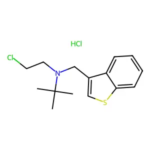 Benzo(b)thiophene-3-methylamine, N-tert-butyl-N-(2-chloroethyl)-, hydrochloride structure