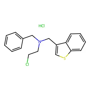 Benzo(b)thiophene-3-methylamine, N-benzyl-N-(2-chloroethyl)-, hydrochloride structure