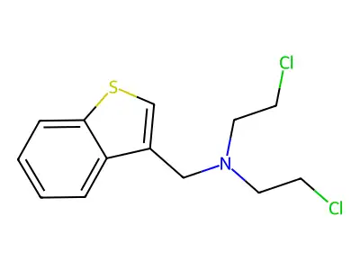 N-(1-benzothien-3-ylmethyl)-2-chloro-N-(2-chloroethyl)ethanamine structure