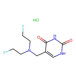 Uracil, 5-((bis(2-fluoroethyl)amino)methyl)-, monohydrochloride structure