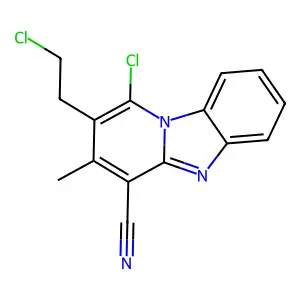 1-Chloro-2-(2-chloroethyl)-3-methylpyrido[1,2-a]benzimidazole-4-carbonitrile structure