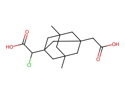 Alpha3-chloro-5,7-dimethyl-1,3-adamantanediacetic acid structure