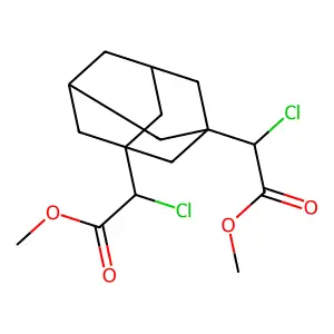 Dimethyl alpha,alpha'-dichlorotricyclo(3.3.1.13,7)decane-1,3-diacetate structure