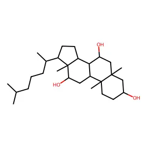 3alpha,7alpha,12alpha-Trihydroxycholestane structure