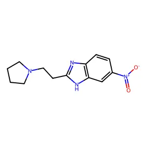 Benzimidazole, 5-nitro-2-(2-(1-pyrrolidinyl)ethyl)- structure
