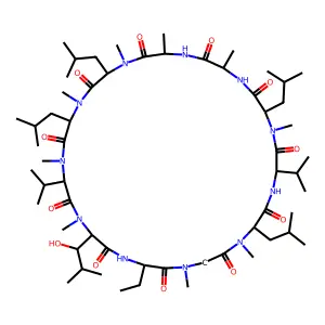 Cyclosporin A, 5-(N-methyl-D-valine)-6-(threo-3-hydroxy-N-methyl-L-leucine)- structure