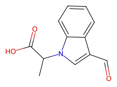 2-(3-formyl-1H-indol-1-yl)propanoic acid structure
