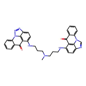 6H-(1,2,3)Triazolo(4,5,1-de)acridin-6-one, 5-((3-(methyl(3-((6-oxo-6H-imidazo(4,5,1-de)acridin-5-yl)amino)propyl)amino)propyl)amino)- structure