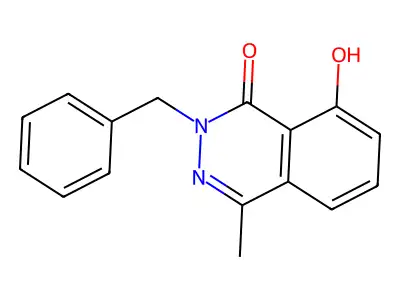 1(2H)-Phthalazinone, 2-benzyl-8-hydroxy-4-methyl- structure