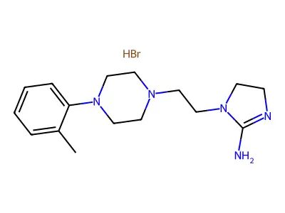 1H-Imidazol-2-amine, 4,5-dihydro-1-(2-(4-(2-methylphenyl)-1-piperazinyl)ethyl)-, monohydrobromide structure