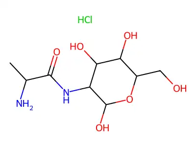 2-amino-N-[2,4,5-trihydroxy-6-(hydroxymethyl)tetrahydropyran-3-yl]propanamide structure