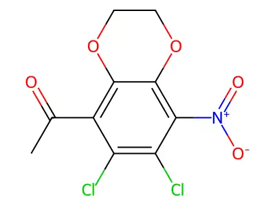 1-(6,7-Dichloro-8-nitro-2,3-dihydro-1,4-benzodioxin-5-yl)-1-ethanone structure