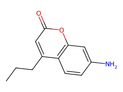 7-amino-4-propyl-2H-1-benzopyran-2-one structure