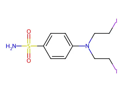Sulfanilamide, N(sup 4), N(sup 4)-bis(2-iodoethyl)- structure