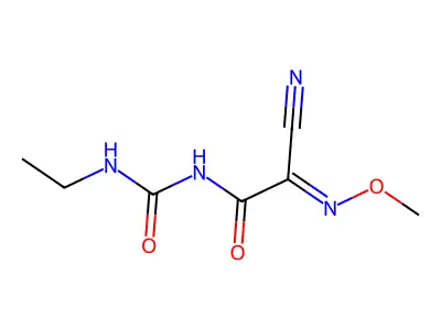 2-Cyano-N-(ethylcarbamoyl)-2-methoxyiminoacetamide structure