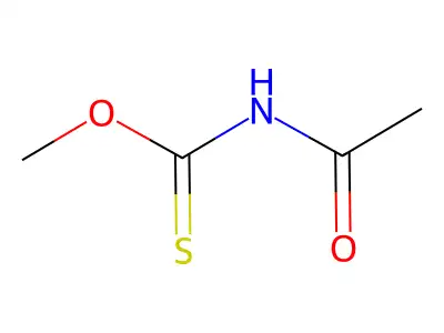 O-methyl N-acetylcarbamothioate structure