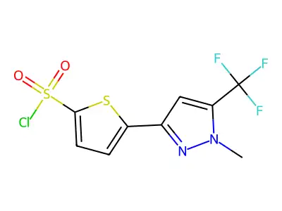5-[1-Methyl-5-(Trifluoromethyl)-1H-Pyrazol-3-Yl]Thiophene-2-Sulfonyl Chloride structure