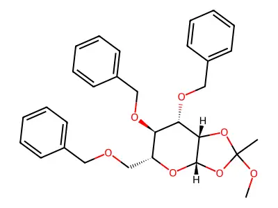 3,4,6-Tri-O-benzyl-alpha-D-galactopyranose 1,2-(Methyl Orthoacetate) structure