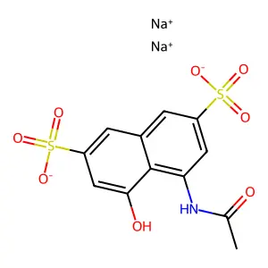 2,7-Naphthalenedisulfonic acid, 4-(acetylamino)-5-hydroxy-, sodium salt (1:2) structure