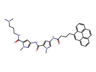 N-(5-(((3-(Dimethylamino)propyl)amino)carbonyl)-1-methyl-1H-pyrrol-3-yl)-1-methyl-4-((1-oxo-4-(4-pyrenyl)butyl)amino)-1H-pyrrole-2-carboxamide structure