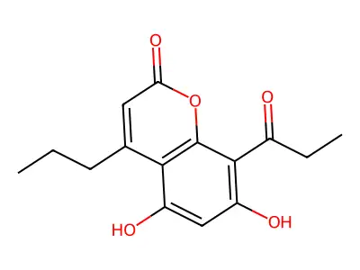 5,7-Dihydroxy-8-propionyl-4-propyl-2H-chromen-2-one structure