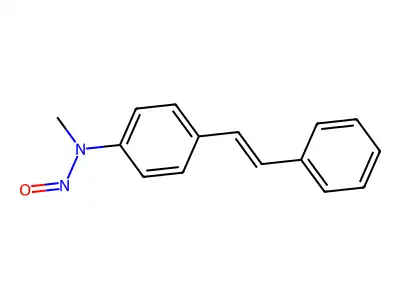 N-methyl-N-[4-(2-phenylethenyl)phenyl]nitrous amide structure
