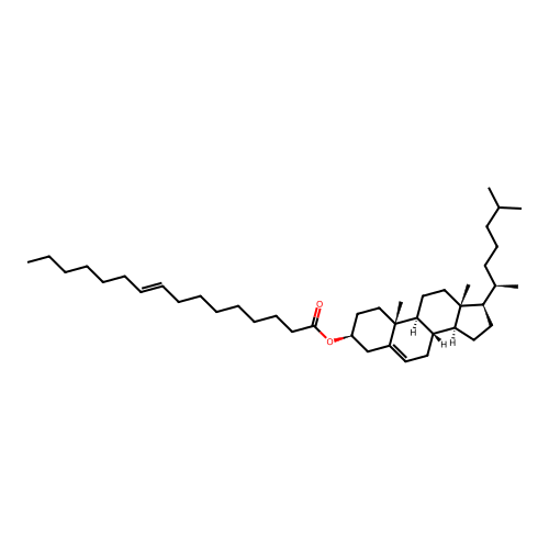 Cholest-5-en-3-ol (3beta)-, (9E)-9-hexadecenoate structure