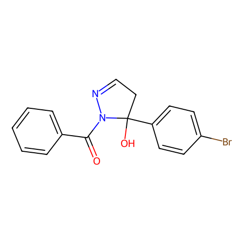 [5-(4-bromophenyl)-5-hydroxy-4,5-dihydro-1H-pyrazol-1-yl](phenyl)methanone structure