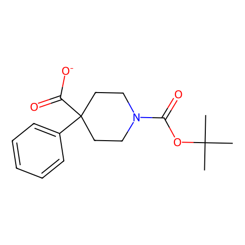 1,4-Piperidinedicarboxylic acid, 4-phenyl-, 1-(1,1-dimethylethyl) ester structure