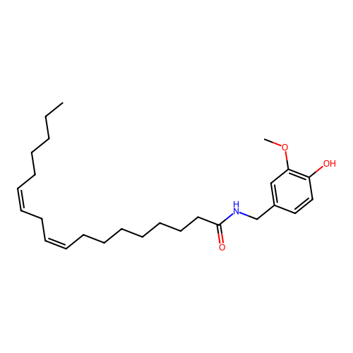 9,12-Octadecadienamide, N-((4-hydroxy-3-methoxyphenyl)methyl)-, (Z,Z)- structure