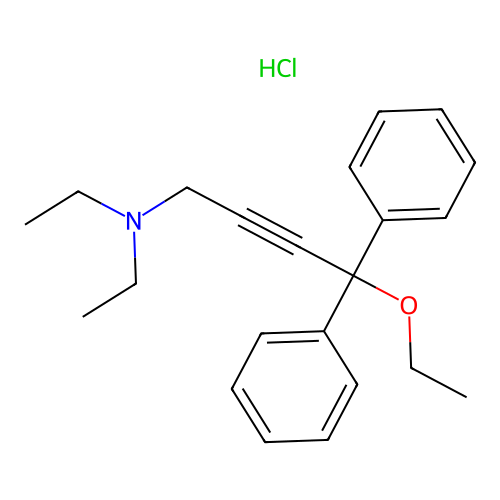 4-ethoxy-N,N-diethyl-4,4-diphenylbut-2-yn-1-amine hydrochloride structure
