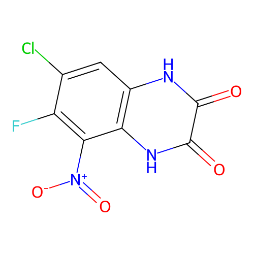7-Chloro-6-fluoro-5-nitro-1,4-dihydroquinoxaline-2,3-dione structure