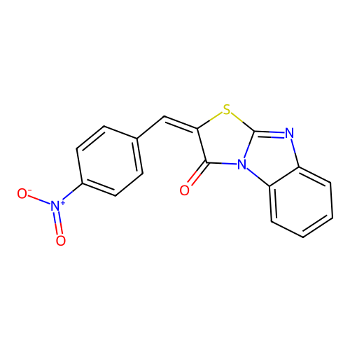 (2E)-2-(4-nitrobenzylidene)[1,3]thiazolo[3,2-a]benzimidazol-3(2H)-one structure