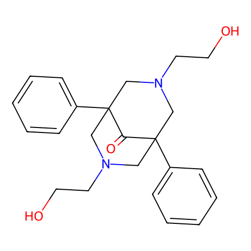 3,7-Bis(2-hydroxyethyl)-1,5-diphenyl-3,7-diazabicyclo[3.3.1]nonan-9-one structure