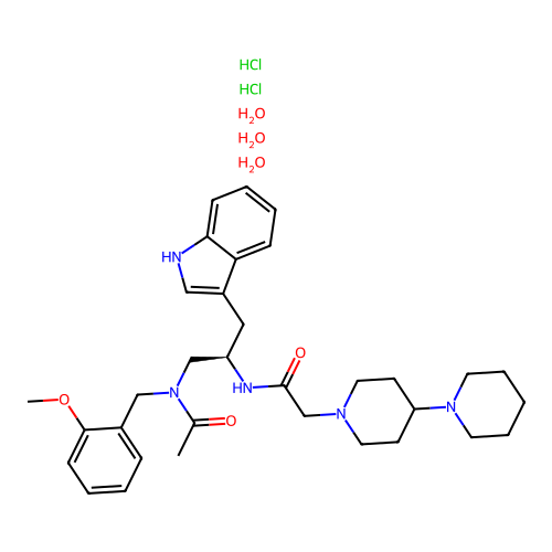 Lanepitant dihydrochloride trihydrate structure