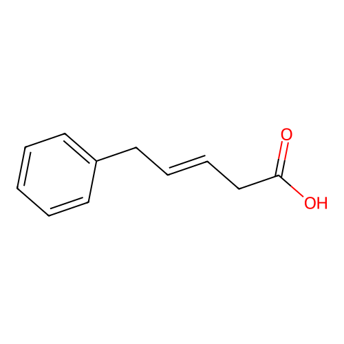 (E)-5-phenylpent-3-enoic acid structure