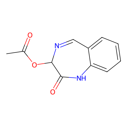 Acetic acid 2-oxo-2,3-dihydro-1H-benzo[e][1,4]diazepin-3-yl ester structure