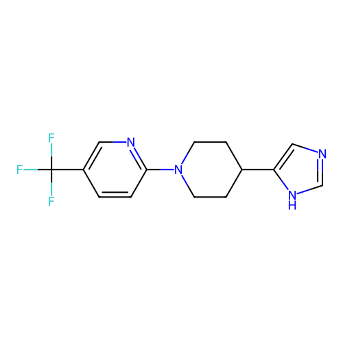 2-[4-(1H-imidazol-4-yl)piperidin-1-yl]-5-(trifluoromethyl)pyridine structure