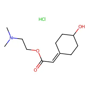 2-Dimethylaminoethyl 4-hydroxycyclohexyl-delta(sup 1,alpha)-cyclohexaneacetate hydrochloride structure