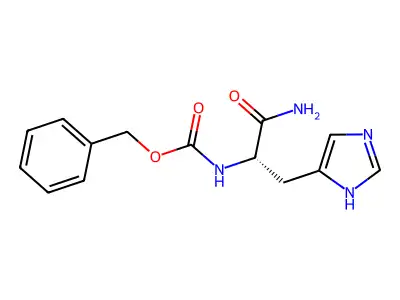 benzyl N-[1-amino-3-(1H-imidazol-5-yl)-1-oxopropan-2-yl]carbamate structure