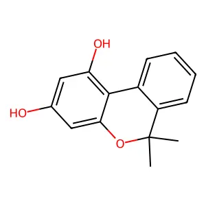 6H-Dibenzo(b,d)pyran-1,3-diol, 6,6-dimethyl- structure