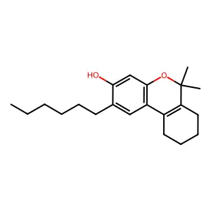 6H-Dibenzo(b,d)pyran-3-ol, 6,6-dimethyl-2-hexyl-7,8,9,10-tetrahydro- structure