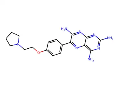 Pteridine-2,4,7-triamine, 6-(4-(2-(1-pyrrolidinyl)ethoxy)phenyl)- structure