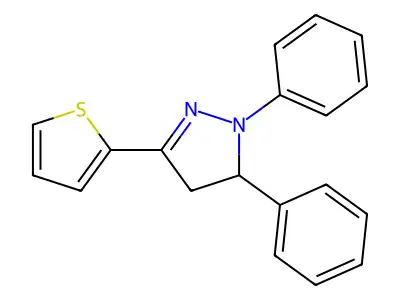 2,3-Diphenyl-5-thiophen-2-yl-3,4-dihydropyrazole structure