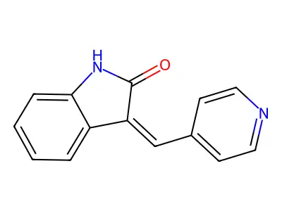 3-[(pyridin-4-yl)methylidene]-2,3-dihydro-1H-indol-2-one structure