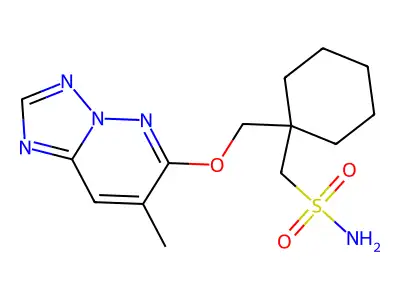 6-(2,2-Pentamethylene-3-sulfamoyl-1-propoxy)-7-methyl(1,2,4)triazolo(1,5-b)pyridazine structure