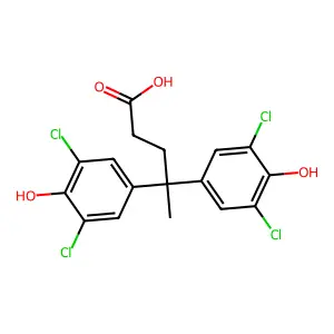 4,4-Bis-(3,5-dichloro-4-hydroxyphenyl)-valeric acid structure