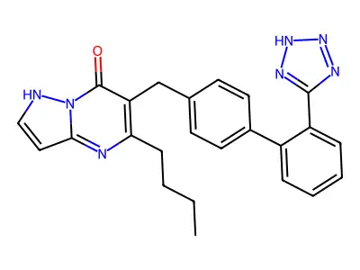 5-Butyl-6-((2'-(1H-tetrazol-5-yl)(1,1'-biphenyl)-4-yl)methyl)pyrazolo(1,5-a)pyrimidin-7-ol structure