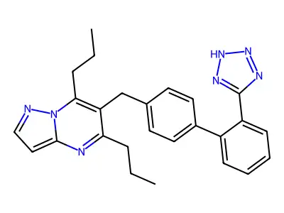 5,7-Dipropyl-6-((2'-(1H-tetrazol-5-yl)biphenyl-4-yl)methyl)pyrazolo(1,5-a)pyrimidine structure