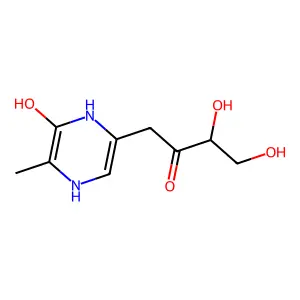 3,4-Dihydroxy-1-(6-hydroxy-5-methyl-1,4-dihydropyrazin-2-yl)butan-2-one structure